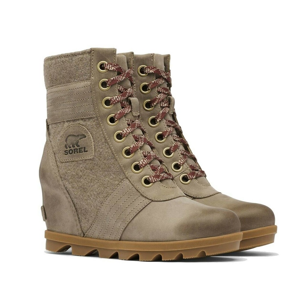 Sorel Women's Lexie Wedge Khaki II Winter Ankle Boots NL3778-297 Size 10 - Picture 1 of 11